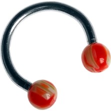 Mey İthalat Circular Barbell 316L Çelik Piercing, Unisex, Turuncu