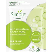 Mey İthalat Simple Kind To Skin Yoğun Nemlendirici Kağıt Maske, 21 ml