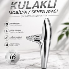 Nzb Kulaklı Krom Kaplama Sert Plastik Sehpa Ayağı 16 cm Mobilya Kanepe Koltuk Ayağı Ayak