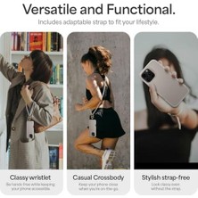 16 Pro Max ile Uyumlu Askılı Magsafe Kılıf Kajuk Mag Hava Kanalı Teknolojisi™ Askeri Sınıf Koruma Charm Cream Vegan Deri Kapak - ACS08401