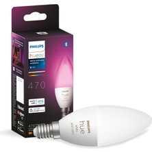 Philips Hue 5.3W Renkli Akıllı B39 E14 LED Ampul, Bluetooth Özellikli