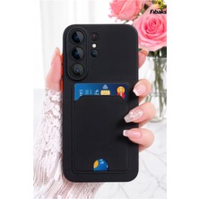 Fibaks Galaxy S26 Ultra Kılıf Kamera Korumalı Arkası Kartlıklı Cüzdanlı Kırmızı Tuşlu Silikon Kapak