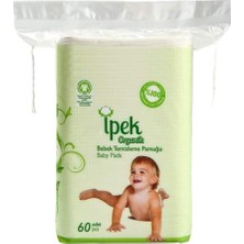 Ipek Organik Bebek Temizleme Pamuğu Büyük Boy 60'li 6 Paket, 360 Adet