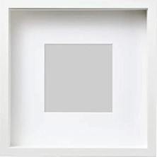 Sannahed Ikea Rıbba 25X25 cm Derin Beyaz Kare Ahşap Fotoğraf Resim Çerçevesi Paspartulu