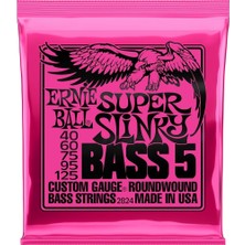 Ernie Ball Super Slinky 5 Telli Elektrik Bas Gitar Telleri, Kalınlık 40-125