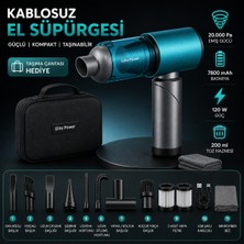 Smayling 20.000 Pa Kablosuz Araç Süpürgesi 120W Güçlü Emiş 7800 Mah Şarjlı El Süpürgesi 8 Başlıklı Hepa Filtreli Mini Vakum