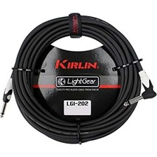 Kirlin LGI-202BK 1/4'' Mono Düz Uç - Dik Açılı 3 Metre Kablo