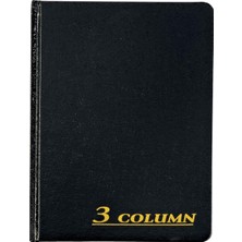 Hesap Defteri, 17,78 x 23,50 Cm, Siyah, 3 Sütun, 80 Sayfa (ARB8003M)