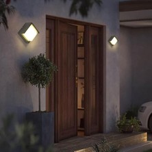 Modern LED Duvar Aplik, 15W, 1500 Lümen, 3200K, Gün Işığı, IP44, Siyah, Modern Tasarım LED Aplik Iç ve Dış Mekan Duvar Lambası Cata Dominik Gün Işığı Bahçe Duvar Apliği