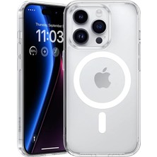 IPhone 15 Pro Şeffaf Kılıf Magsafe Manyetik, Sararmaz Silikon, Darbe Korumalı, Kamera Korumalı, Tpu Malzeme, Kablosuz Şarj Uyumlu
