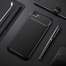 Apple iPhone Se 2020 ile Uyumlu Kılıf Silikon Karbon Ince Esnek Lens Korumalı Tarz Mat Parmak Izi Bırakmayan Kapak Negro Siyah