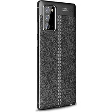 Galaxy Note 20 Için Kılıf Deri Dokulu Silikon Siyah [galaxy Note 20 ile Uyumlu Kılıf - Siyah]