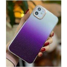 Iphone 11 ile Uyumlu Şeffaf Ombre Model Şeffaf Simli Silikon Kılıf