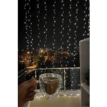 LED Perde Işık Fişli Özel Günler Baby Shower Kutlama Doğumgünü Dekoratif 12 Saçaklı 216 LED Lambalı 3 * 2 Metre