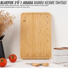 3'ü 1 Arada Bambu Kesme Tahtası: Doğrama Tahtası, Kesim Cetveli ve Tepsi Fonksiyonlarıyla Mutfakta Pratik Çözüm,su Oluklu, Bıçak Dostu, Neme Dayanıklı Yüzey, 38X25 cm