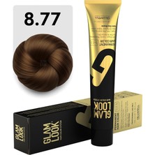 Look Kalıcı Saç Boyası | 8.77 Açık Kumral Yoğun Kahve | 100 ml | Koruyucu, Nemlendirici, Besl