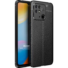 Xiaomi Poco C40 Için Kılıf Deri Dokulu Silikon Siyah [poco C40 ile Uyumlu Kılıf - Siyah]