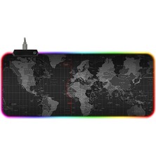 Büyük Boy Xxl 80X30 cm Pc Kısayol Kodlar Desenli Rgb LED Işıklı Gaming Gamer Oyuncu Mouse Pad