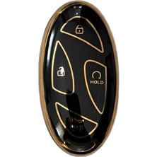 Autohan Keys Premium Nano Anahtar Kılıfı, 5 Butonlu, Tucson Ioniq Kona Modelleri ile Uyumlu (Siya