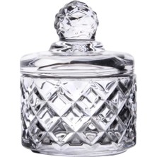 Deconox Lüx Kristal Mini Cam Şekerlik & Cam Lokumluk, Kesme Cam Lüx Şekerlik 7.5cm*9.2cm - 06641