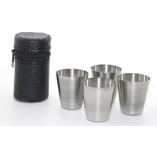 Deri Kılıflı 4'lü Shot Bardak Seti