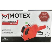Motex MX-5500 Etiket Makinesi Fiyatlandırma Etiket Tabancası Yeni Sürüm 8 Hane (Kırmızı)