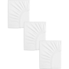 Ezgi 3 Adet Pamuklu ve Lastikli 60 x 120 x 15 cm Penye Bebek Çarşaf Beyaz, 21İ2604587700208