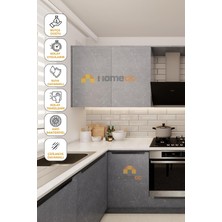 Homecc Yapışkanlı Folyo - Gri Kaya Pvc Mermer Panel Kaplama Kağıdı - Mobilya Duvar Kapı Yapis