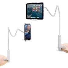 90 cm Akrobat Esnek Tablet ve Telefon Tutucu Stand Beyaz