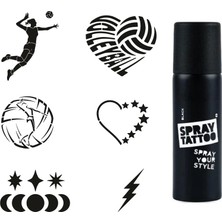 Mey İthalat Voleybol Aşkı Spray Tattoo Geçici Dövme Seti Dark Sprey Dövme Kiti