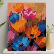 Palmiye Hobi Sanat Sayılarla Boyama Tuval Seti Fırça Boya Dahil (Çıtalı) 40X50 cm - Renkli Çi
