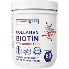 Vita Mine Lab Collagen Bıotın Hyaluronic Acid Joint & Skin , Hair , Nail % Healthy Aging 199 Gr. 60 Servis