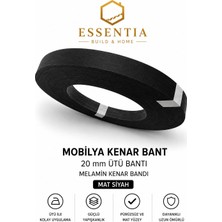 ESBH Mobilya Kenar Bant 20 mm x 50 Metre Mat Siyah Ütü Bantı Melamin Kenar Bandı