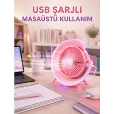 Ozka Concept Gece Lambası Özellikli Şarjlı Mini Masaüstü Fan