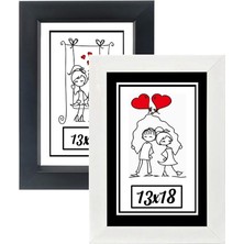 13X18-2'LI Fotoğraf Çerçevesi Siyah-Beyaz Modern Ofis Sanat Ev Home Dekoratif Çerçeve Özc-02-S