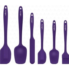 Dayanıklı Yanmaz Yapışmaz Silikon Spatula Seti 6 Parça Turuncu