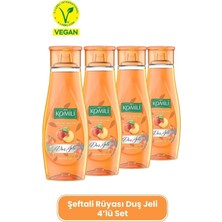 Mey İthalat Komili Şeftali Rüyası Vegan Duş Jeli, 4'lü Set, 4 x 500 Ml, Turuncu