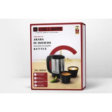 Aksu Emka Home 24V 800ML Araç Kettle Su Isıtıcı Çakmaklık Girişli Paslanmaz Çelik Gösterge