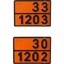 Mey İthalat Metal 40X30 cm Tokalı Levha (1 Adet) 33-1203 ve 30-1202 Değiştirilebilir Rakamlı Tehlikeli Madde