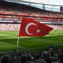 Zc Bayrak Sopalı Türk Bayrağı 100X150 Yüksek Kalite Çift Tarafllı Fabrikasyon Baskı Alpaka K