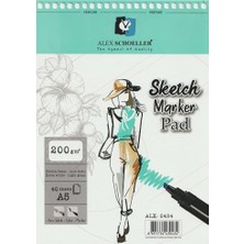 Alex Schoeller Sketch - Marker Pad A5 200 Gr. 40 Yp. Spiralli