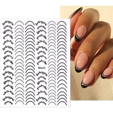 Mey İthalat Oval Siyah French Tırnak Stıcker WG625