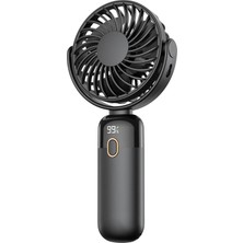 Warmco K70 Taşınabilir Şarjlı El Vantilatörü 2400MAH 360° Döner Başlıklı Standlı Dijital