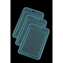 Stormistoretr 3 Adet Premium Kart Kılıfı Şeffaf Dikey Yaka Kartı Kart Koruyucu