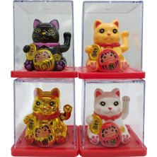 Dörtlü Maneki Neko El Sallayan Şans Kedisi Güneş Enerjili Set NO04SNS