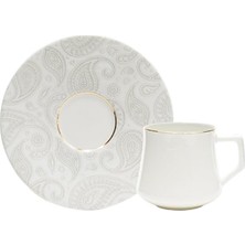 Mey İthalat Evalıza Paisley Gold Altı Kişilik Kahve Fincan Takımı 80 ml