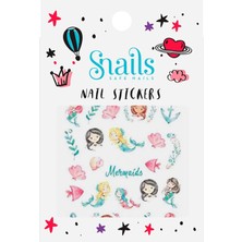 Mey İthalat Snails Safe Nails 518077 Çocuk Tırnak Çıkartması, Motif: Deniz Kızı, Çıkarılabilir