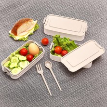 Koruca 3 Katlı Beslenme Kutusu Yemek Taşıma Kabı Kaşık - Çatallı Sefer Tası Beslenme Seti G