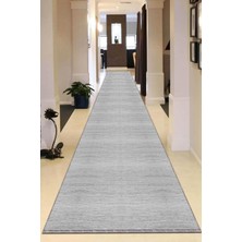Viva Home Makinede Yıkanabilir Kaymaz Taban Sade Kesme Rulo Yolluk AR580, Gri, 60 x 150