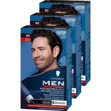 Men Perfect Schwarzkopf Men Perfect Saç Boyası 90- Siyah-Kolay ve Hızlı Beyaz Kapama - 3 Adet